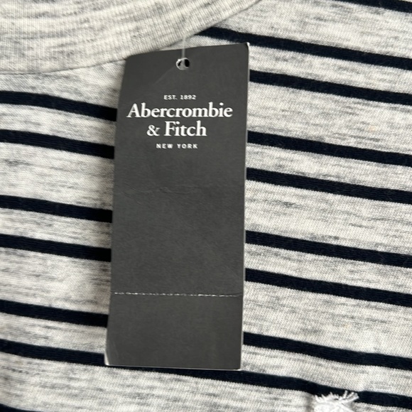 Men’s Long Sleeve Striped Shirt Abercrombie & Fitch Gray/Black Size Large - Picture 4 of 7